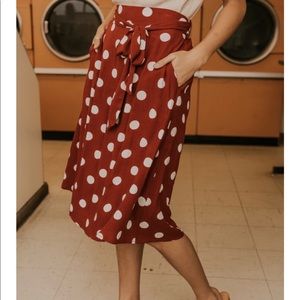 Polka Dot Midi Skirt 🍄🌹
